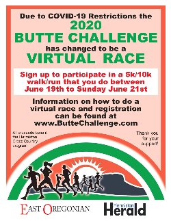 Flyer for virtual Butte Challenge